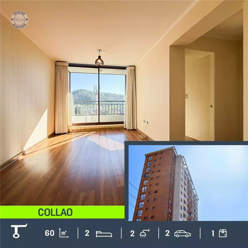 Departamento en arriendo de 2 dorm. en Collao, Concepción